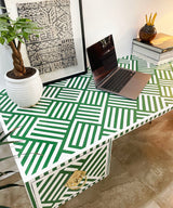 Vegan Inlay Forest Green Desk / Study Table - Zufolo Designs
