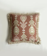 Lush Ikat fringe cushion cover