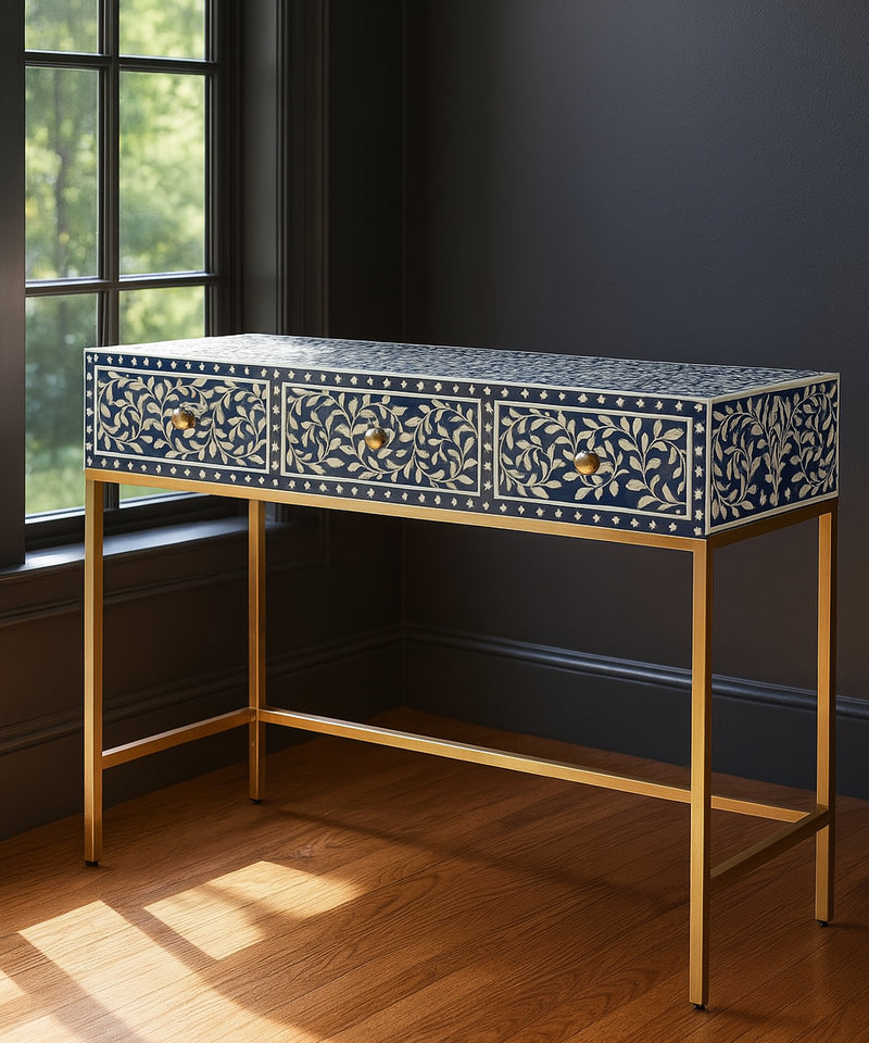 Floral Vegan Inlay  Console - Zufolo Designs