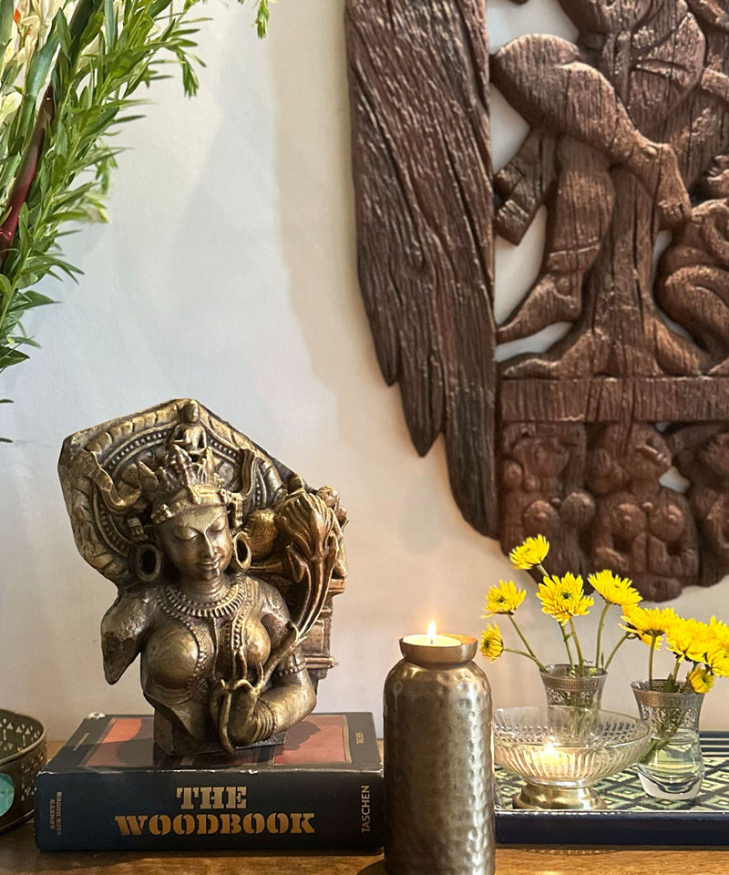 Antique Gold Tara Sculpture - Zufolo Designs
