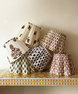 Indigo Paisley Scallop Cotton Lampshade