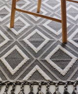 Grey Wall Fringed Rug
