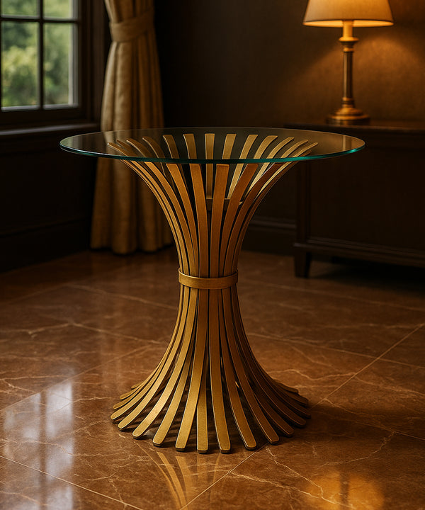 Pour Gold Round Console Table - Zufolo Designs