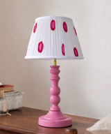 Rouge Petal Table Lamp with Polka Pleated Shade