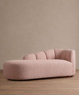 Blush Curved Chaise Three Seater Sofa