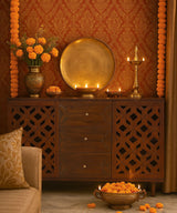 Teak Overlap Hand Carved Console / Buffet - Zufolo Designs