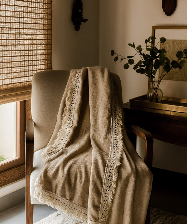 Boho Fringed Throw Blanket