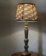 Rustic Beige Ikat Pleated Lam