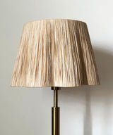 Antique Brass Table Lamp with Raffia Shade