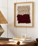 Burgundy Fringed Framed Wall Art