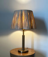 Antique Brass Table Lamp with Raffia Shade