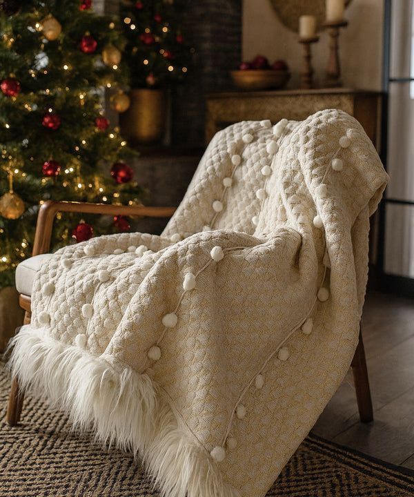 Snowy Carol Throw Blanket