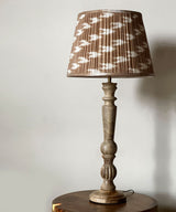 Rustic Beige Ikat Pleated Lam