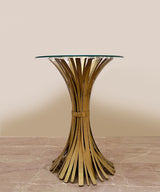 Pour Gold Round Console Table