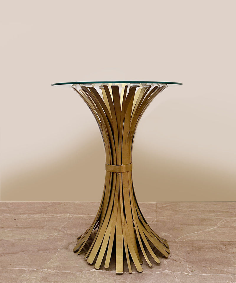 Pour Gold Round Console Table