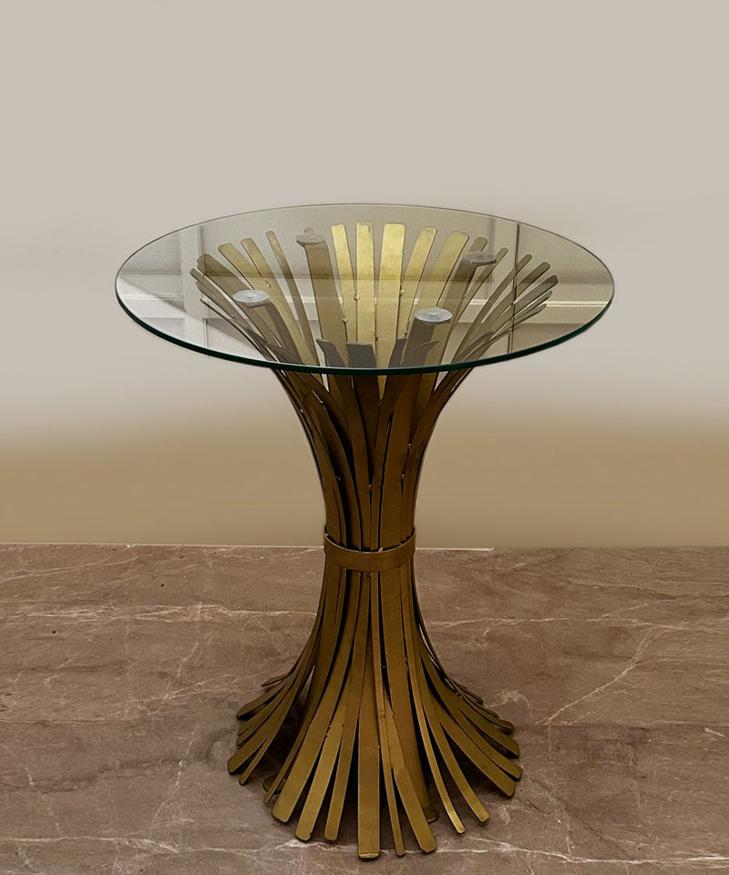 Pour Gold Round Console Table