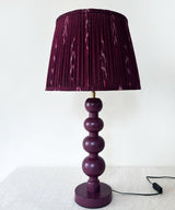 Mulberry Table Lamp with Maroon Ikat Pleated Shade