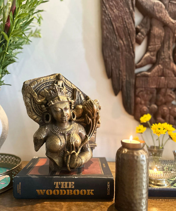 Antique Gold Tara Sculpture - Zufolo Designs
