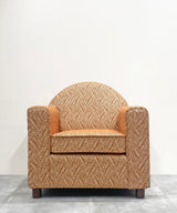 Tangerine Embroidered Club Accent Chair