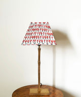 Brushed Brass Table Lamp with Pleated Floral Shade