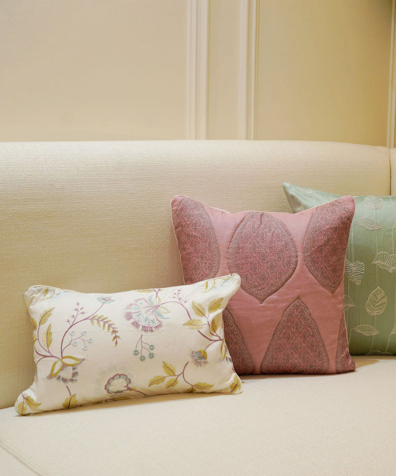 Flora embroidered Cushion cover