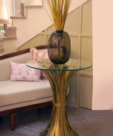 Pour Gold Round Console Table