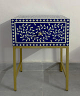 Azure Vine Vegan Inlay Bedside Table