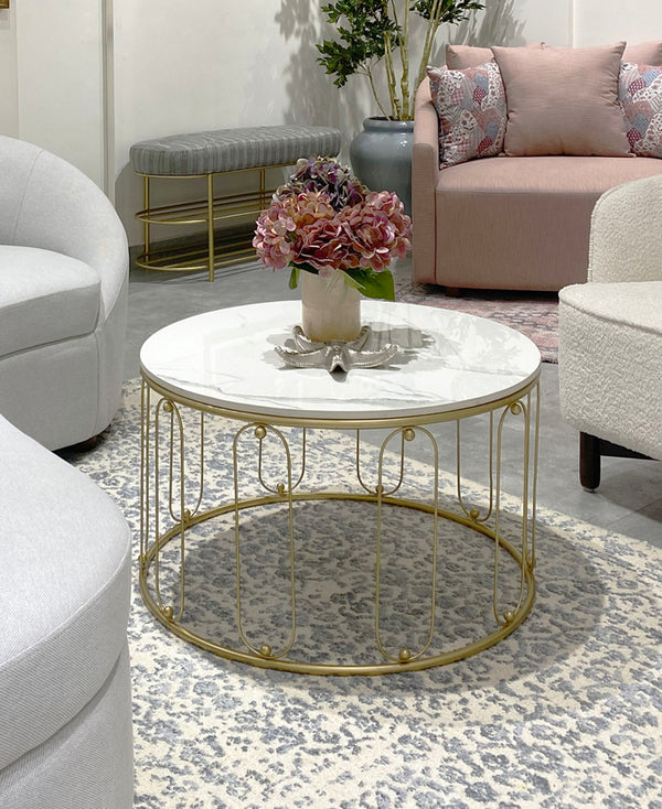 Dull Gold Marble Coffee Table