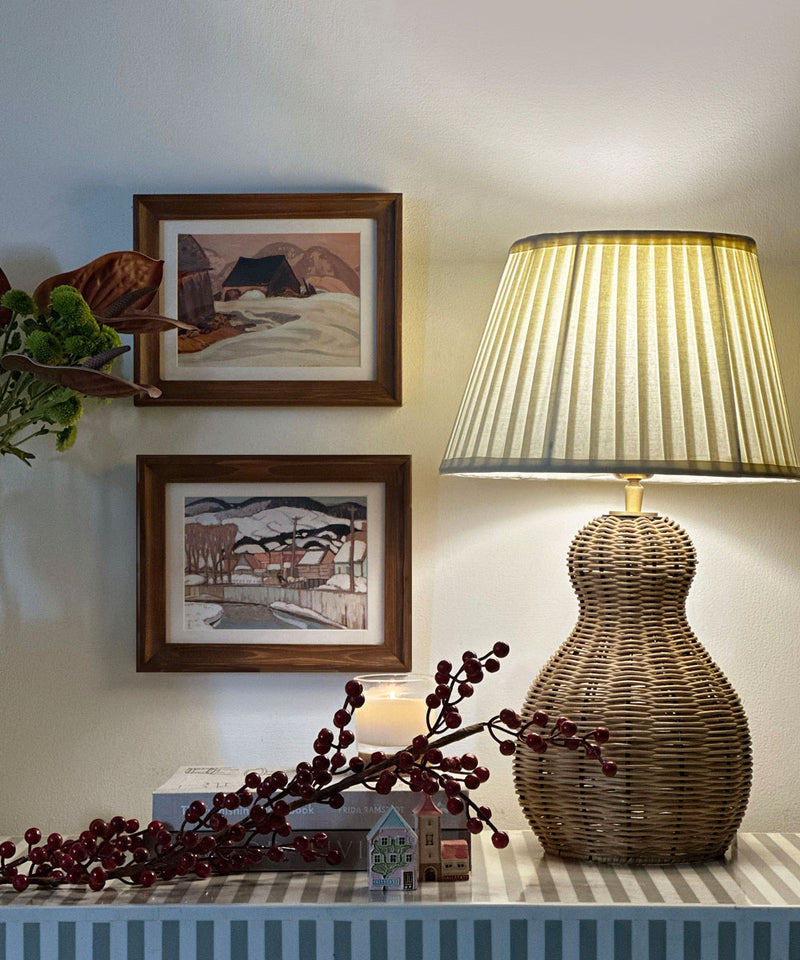 Snowfield Cottage Vintage Landscape Artwork