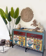 Hand painted Botanical Console / Buffet