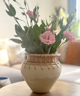 Rustic Antique Terracotta Cane Pot/Vase