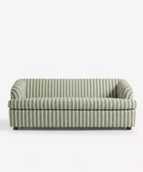 Sage Stripe English Roll Arm Three Seater Sofa