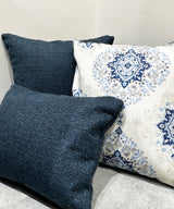 Boucle Blue Square Cushion Cover