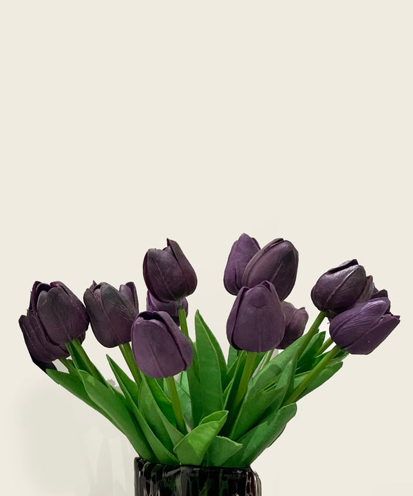 Plum Tulips Set Of Six Sticks