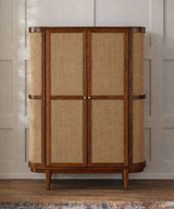 Shilp Teak Cane Cabinet