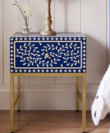 Azure Vine Vegan Inlay Bedside Table