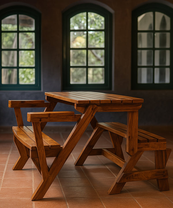 Two Seater Convertible Bench Turns Into Dining Table - Zufolo Designs