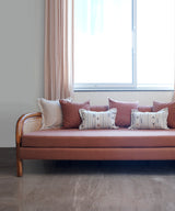 Rust Cane Teak Three Seater sofa