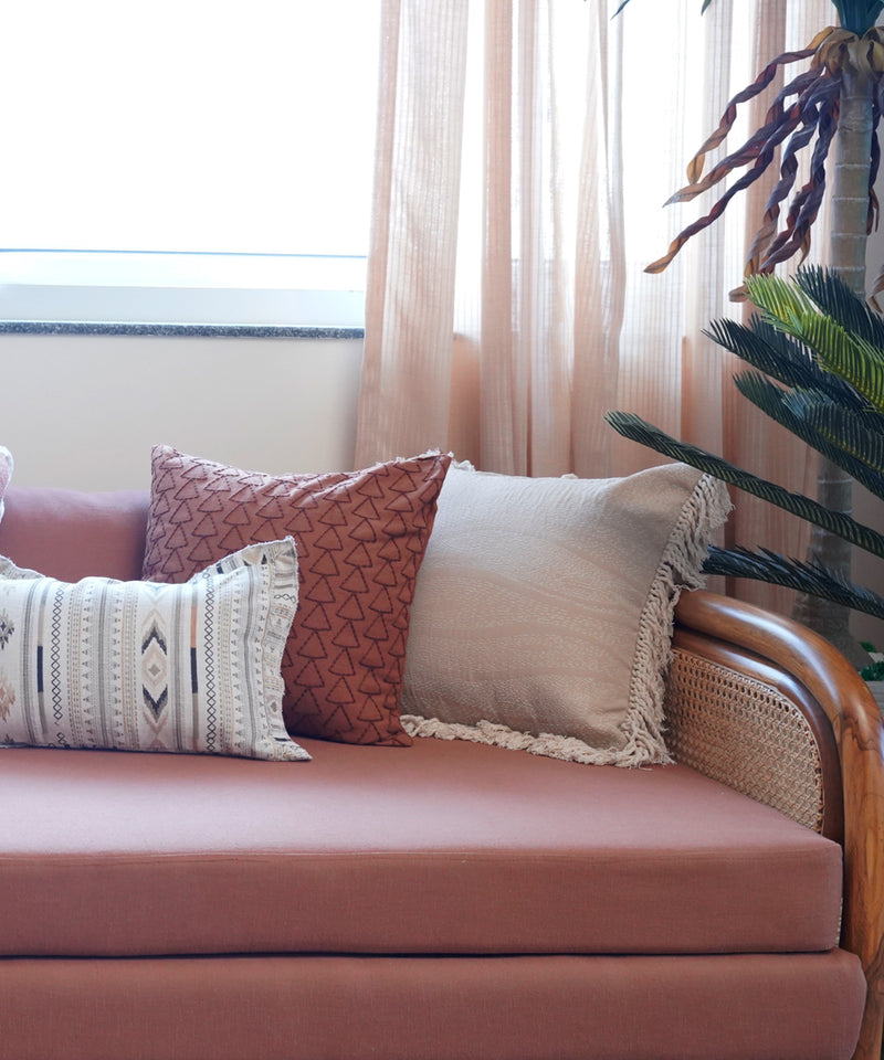 Aztec embroidered cushion cover