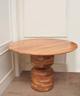 Brick wood, four seater dining table.