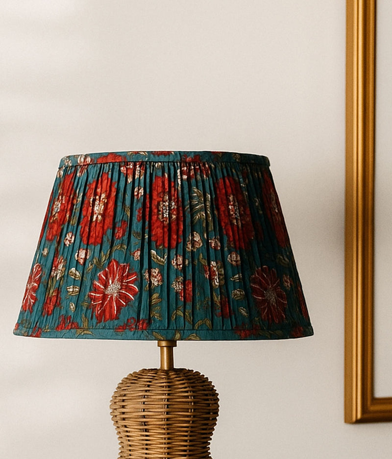 Crimson Garden Pleated Shade