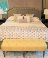 Canary Embroidered Bench