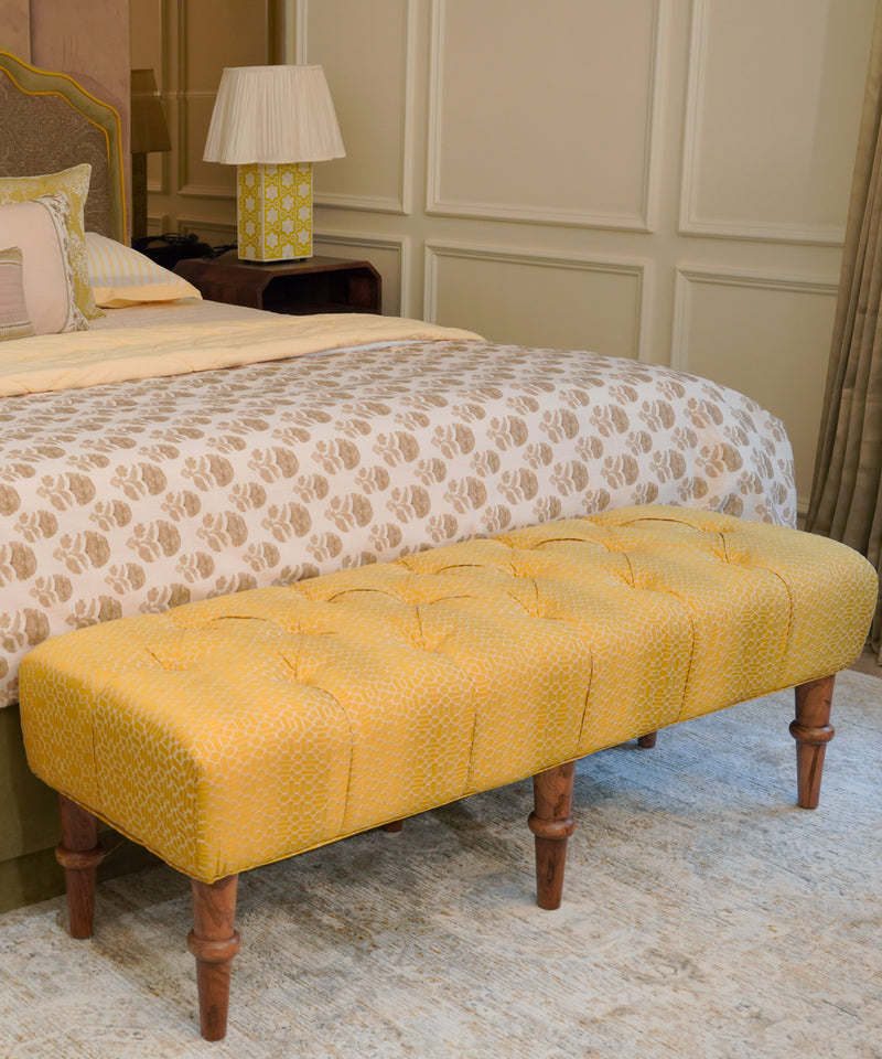 Canary Embroidered Bench