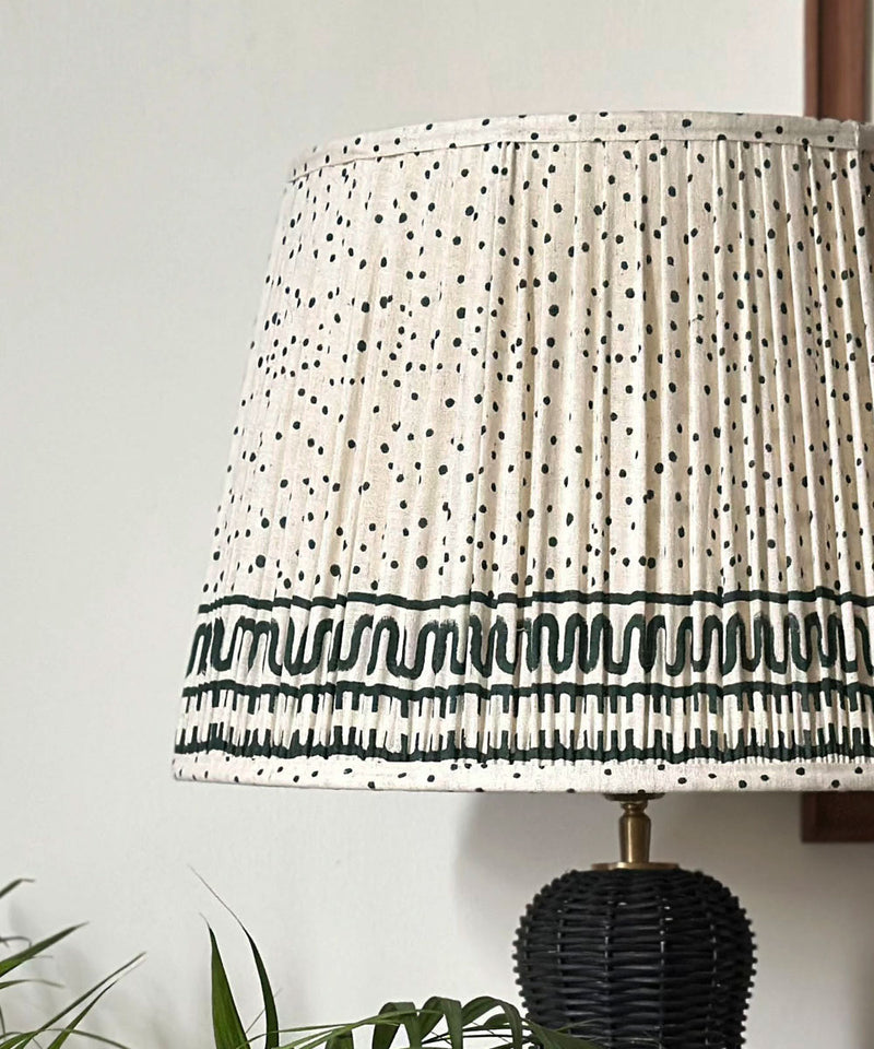 Pleated Dot Print Lamp Shade