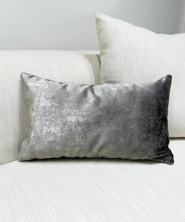Steel Shimmer Velvet Long Cushion Cover