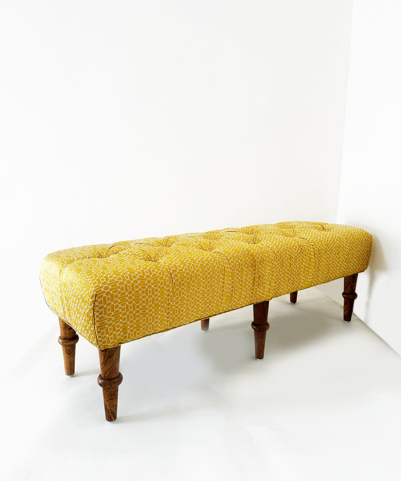 Canary Embroidered Bench