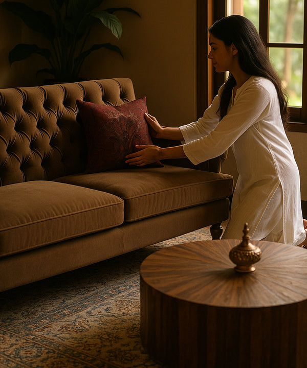 Off Sand Velvet Sofa / Couch - Zufolo Designs