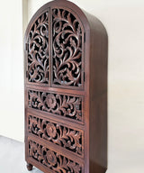 Hand Carved Wooden Temple with Drawers