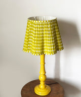 Yellow Table Lamp with Pleated Gingham Shade