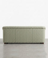 Sage Stripe English Roll Arm Three Seater Sofa